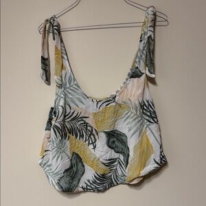 Rip Curl Leaf Print Tank Top - Yellow and Green